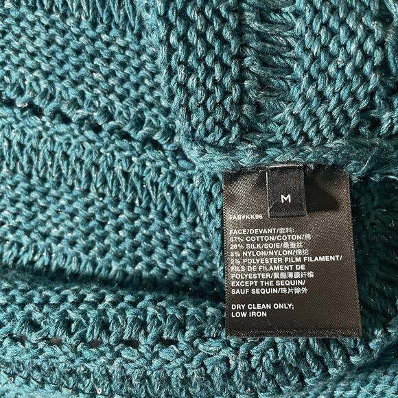 Lafayette 148 New York Bateau Neck Open Stitch Silk Pullover Knit Top Medium - Picture 5 of 8